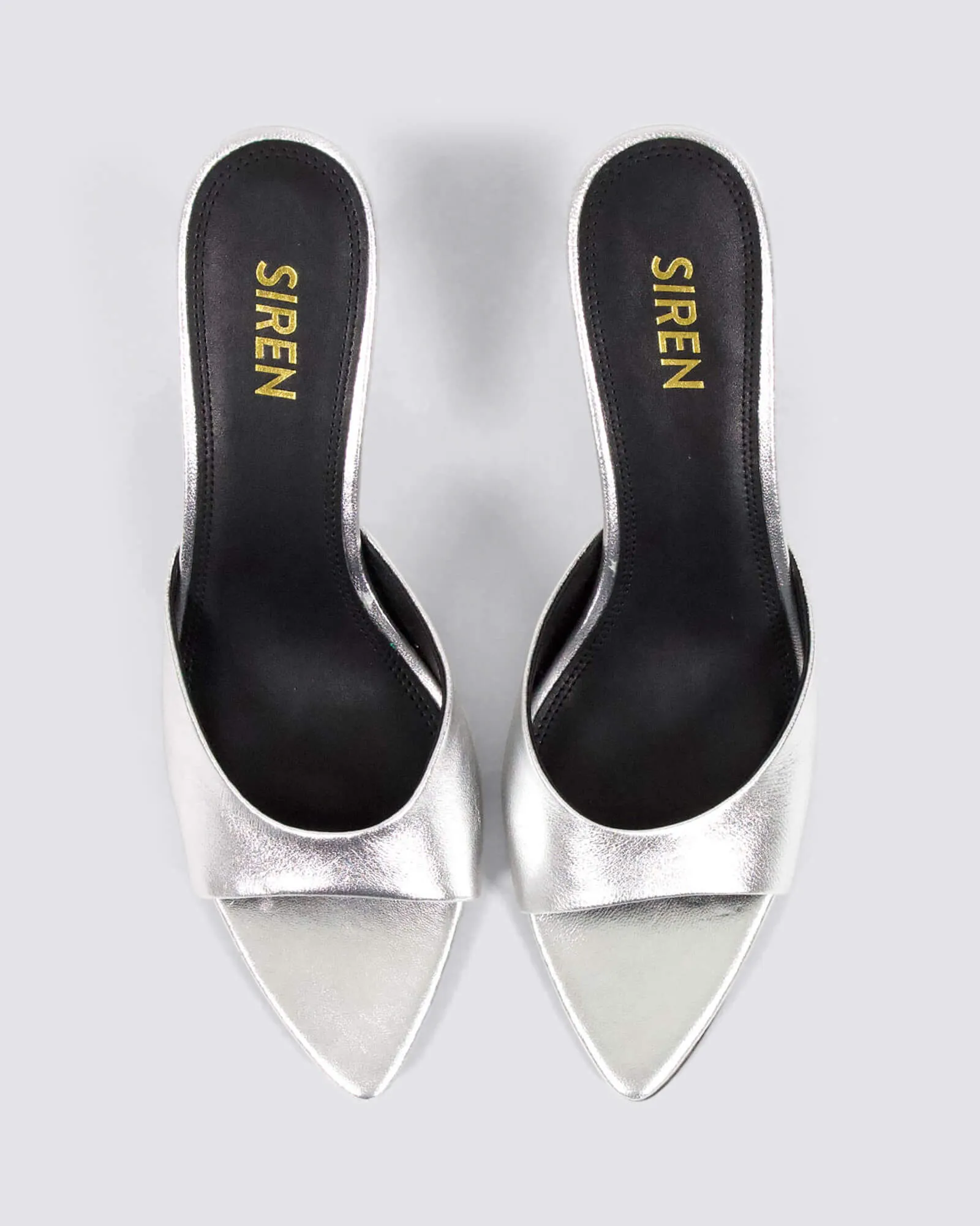 MARGOT MULES SILVER METALLIC LEATHER
