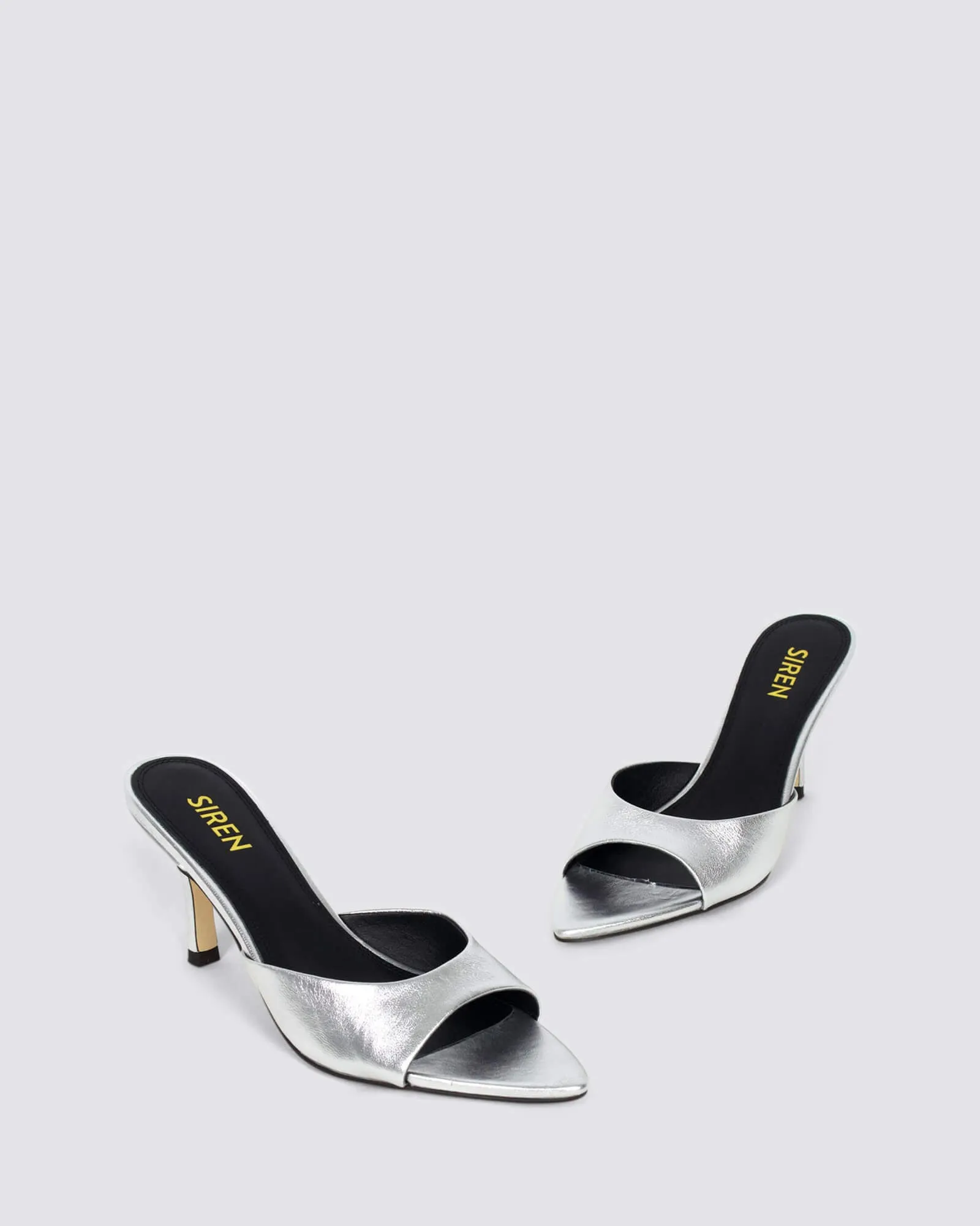 MARGOT MULES SILVER METALLIC LEATHER