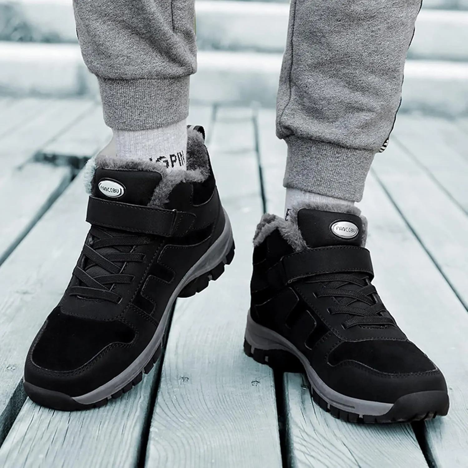 Men Work Boots Non Steel Toe Hiking Sneakers Warm Ankle Womens Safety Toe Shoes Wide Width Platform Sneakers Lightweight Safety Hike Grounded Footwear