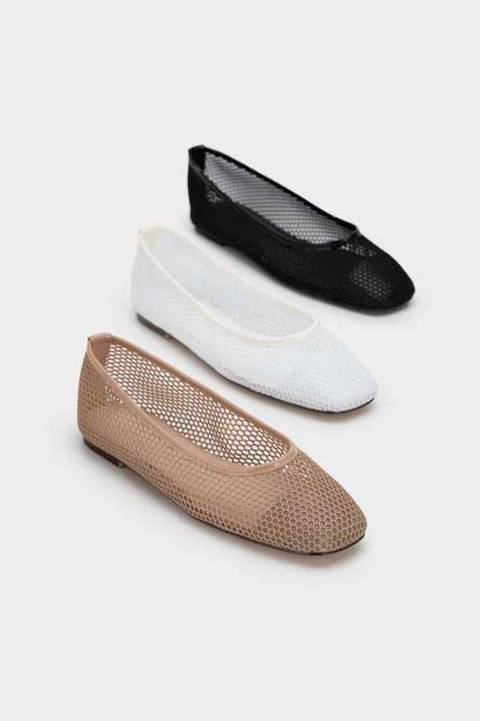 MESH SQUARE TOE FLAT