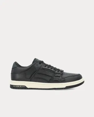 Skel-Top Leather Black Low Top Sneakers