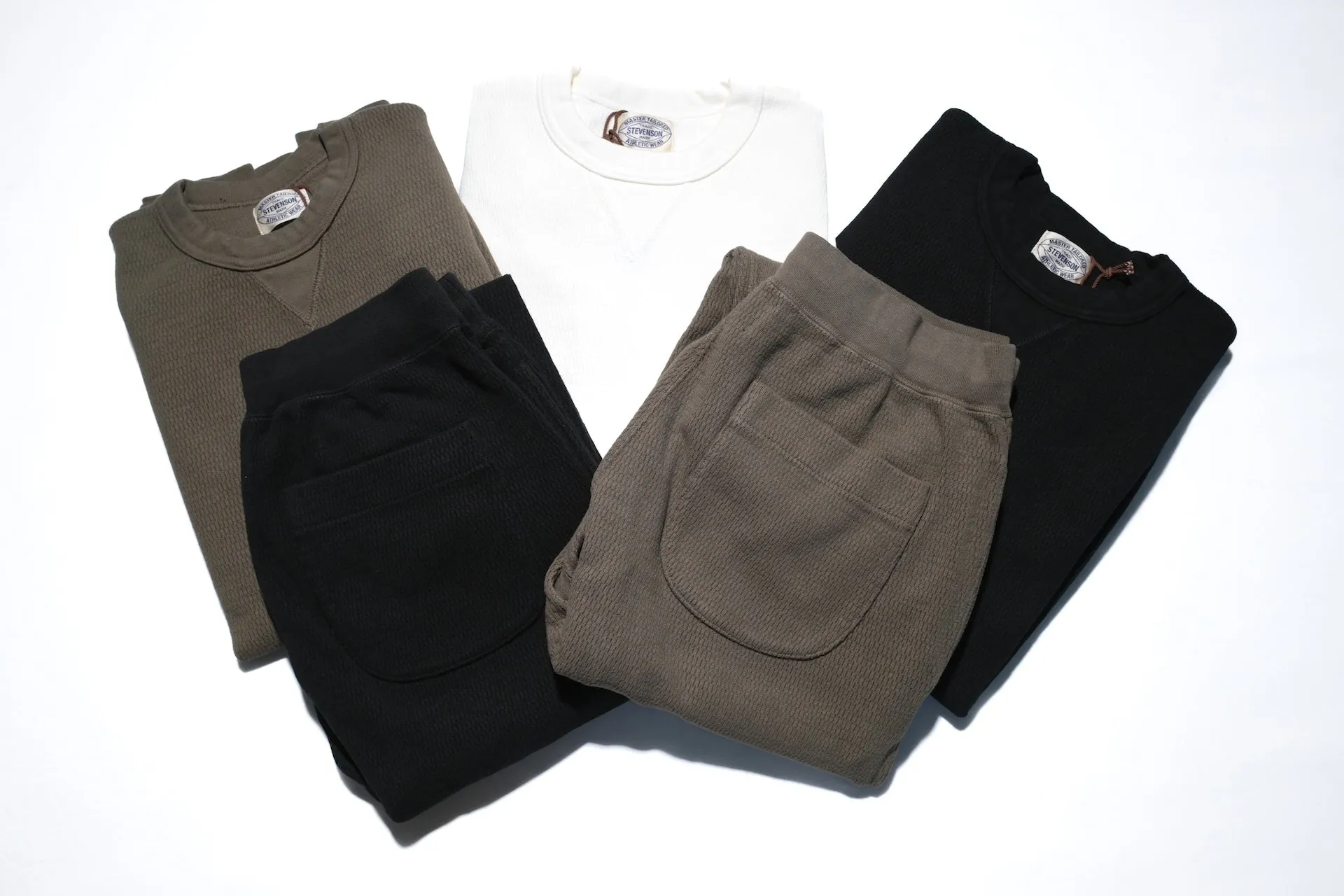 Stevenson Overall Co. Heavyweight Waffle Thermal Sweatpants (Black)