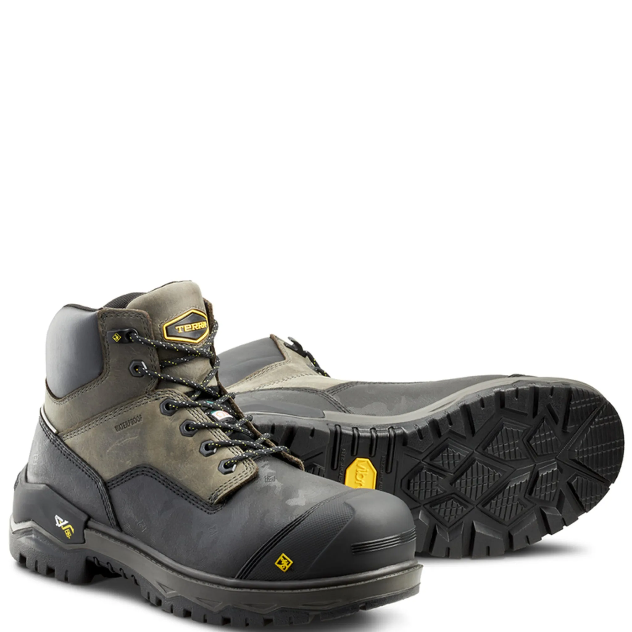Terra Men's Safety Work Boots Gantry 6" Leather Waterproof with Nano Composite Toe | Sizes 7-16