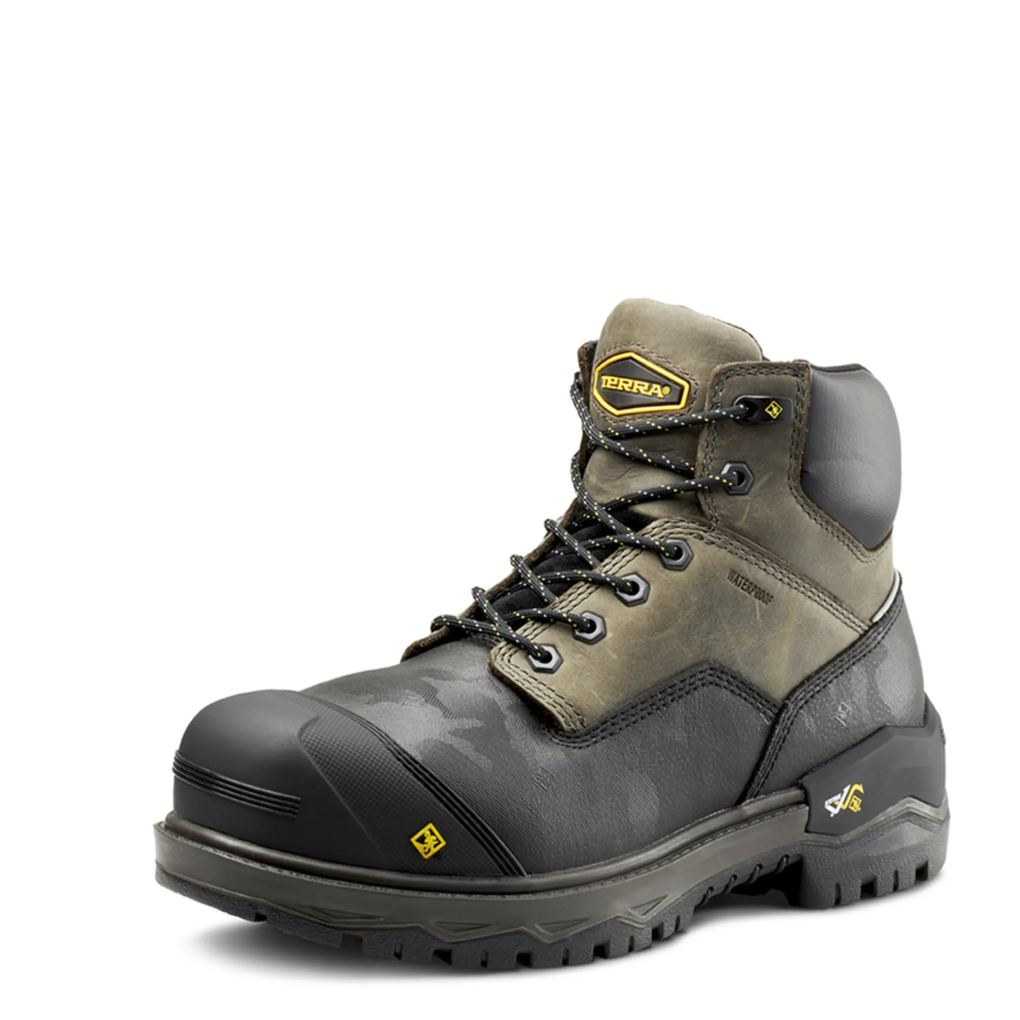 Terra Men's Safety Work Boots Gantry 6" Leather Waterproof with Nano Composite Toe | Sizes 7-16