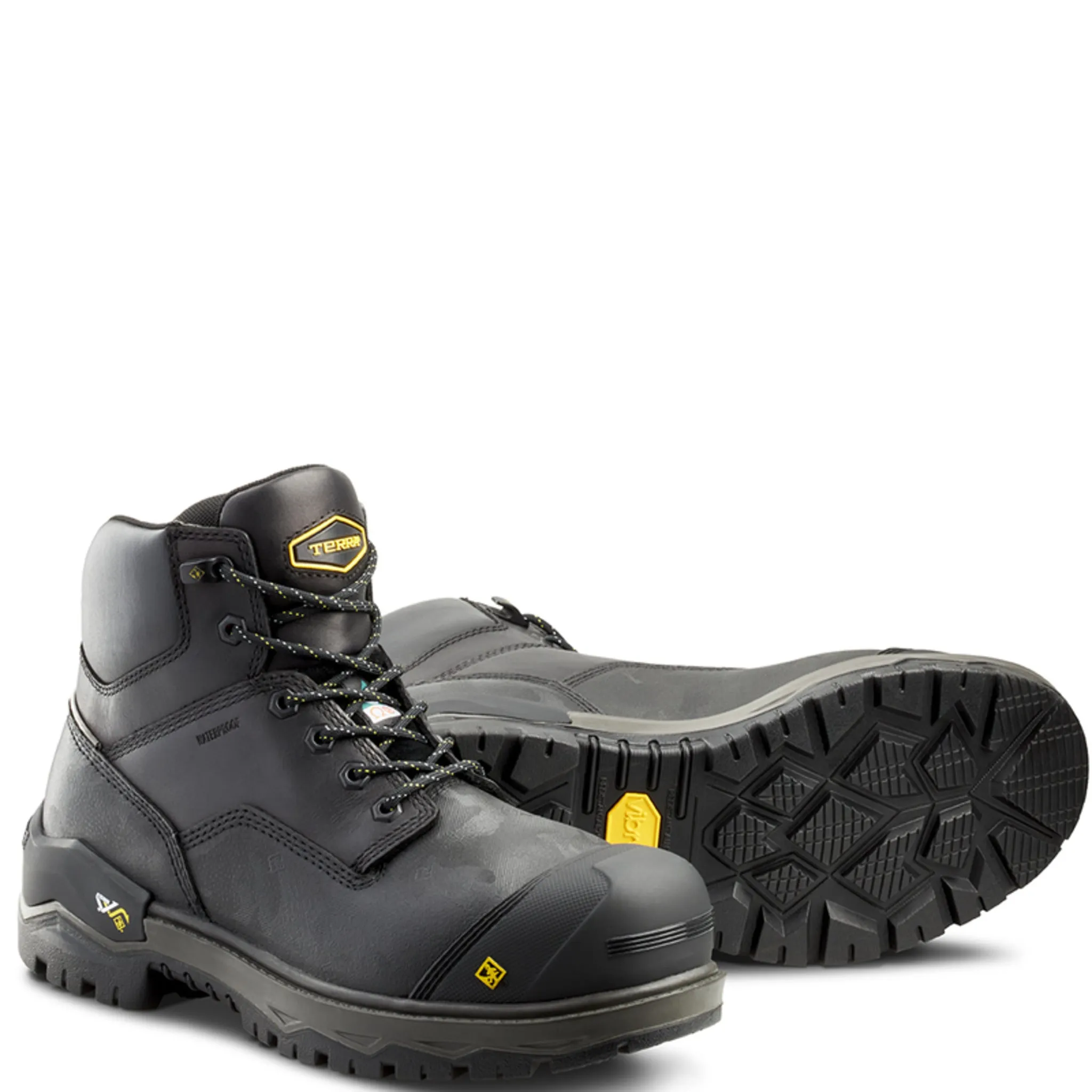 Terra Men's Safety Work Boots Gantry 6" Leather Waterproof with Nano Composite Toe | Sizes 7-16