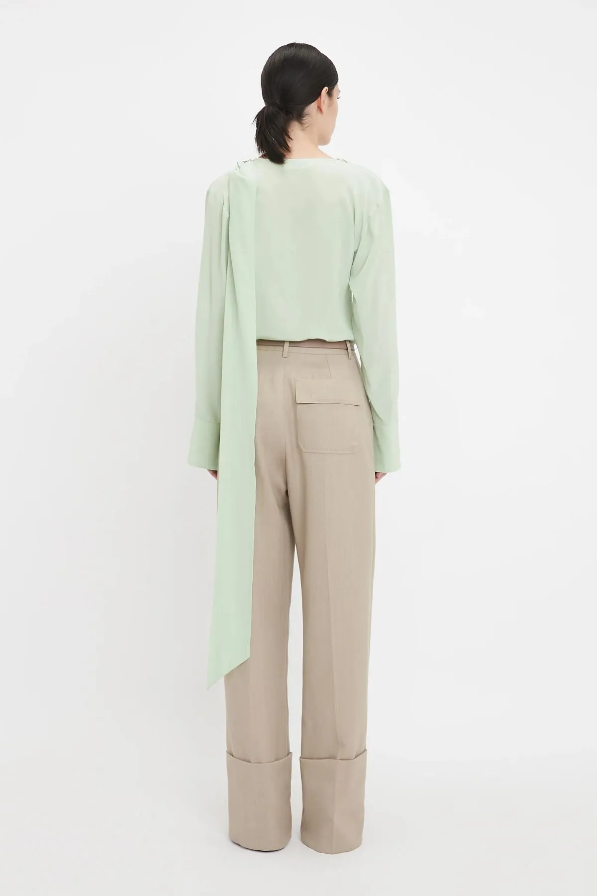 Victoria Beckham Twist Detail Scarf Top - Jade