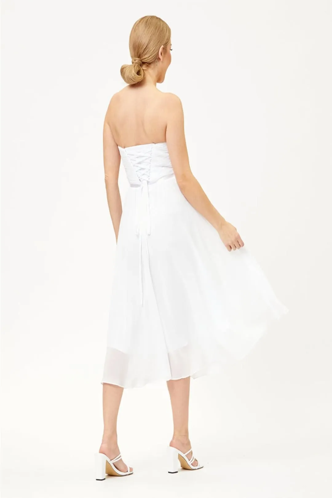 Western Dress For Women in White By MQ1161
