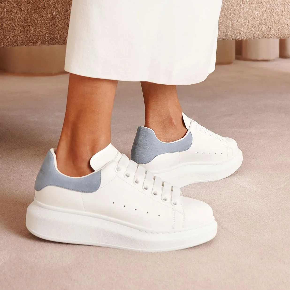 White and dream blue classic sneakers