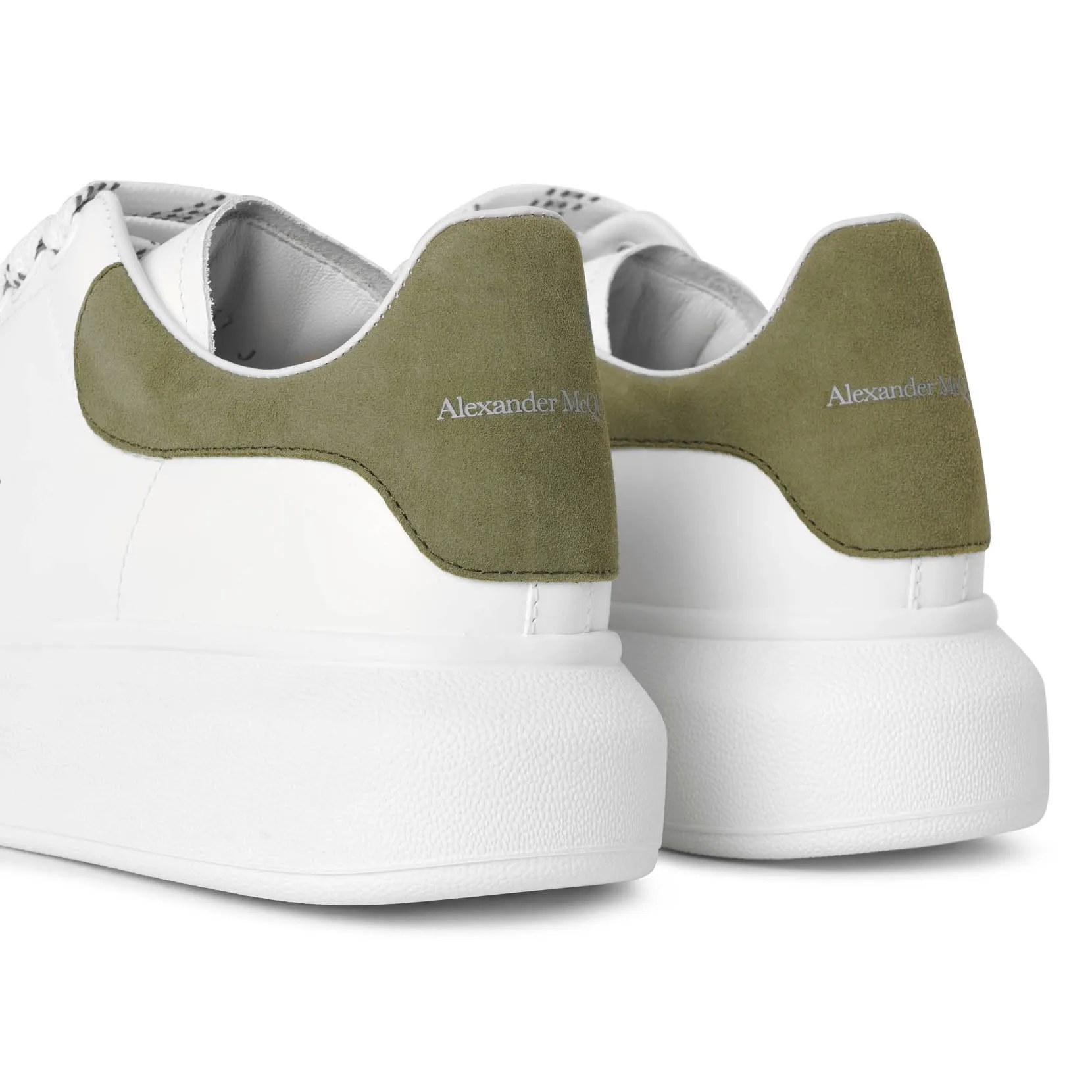 White and khaki classic sneakers