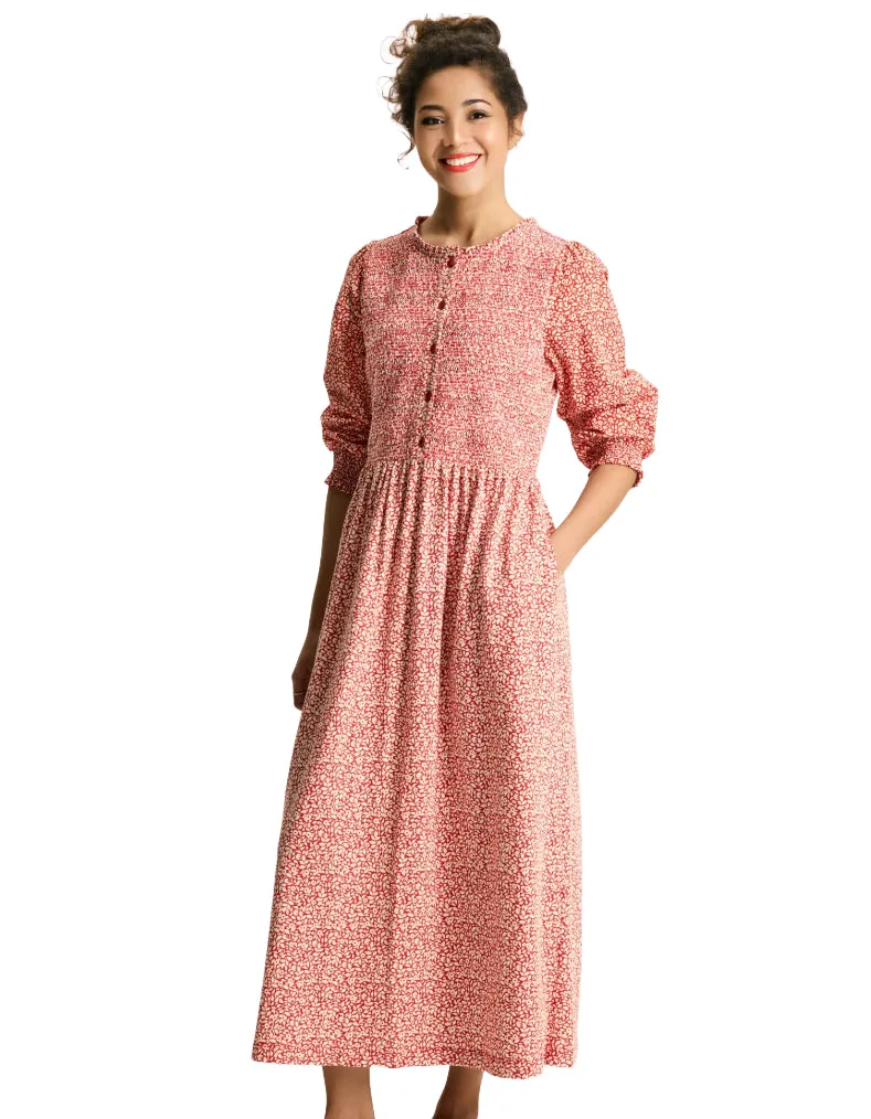 Women's Gia Red Mixed Fabric Dress