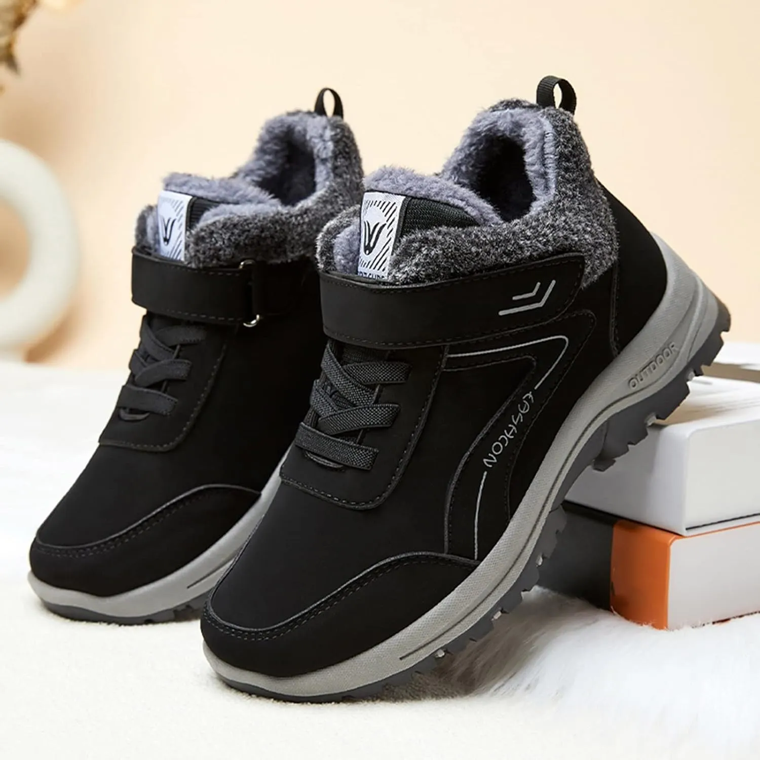 Work Boots for Men Slip On Hiking Sneakers Comfortable Warm Womens Working Shoes Business Casual Outdoor Botas Waterproof Soft Toe Work Hike Grounded Footwear